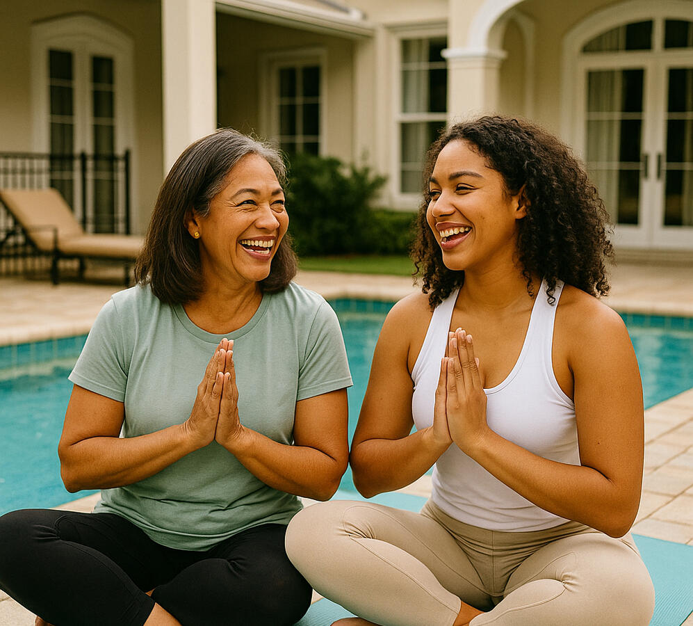 Enjoy yoga pool side Enjoy yoga pool side